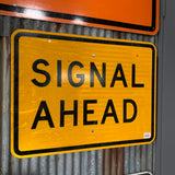 品番0517　ロードサイン　SIGNAL AHEAD　信号予告　トラフィックサイン　看板　標識　ヴィンテージ　埼玉店