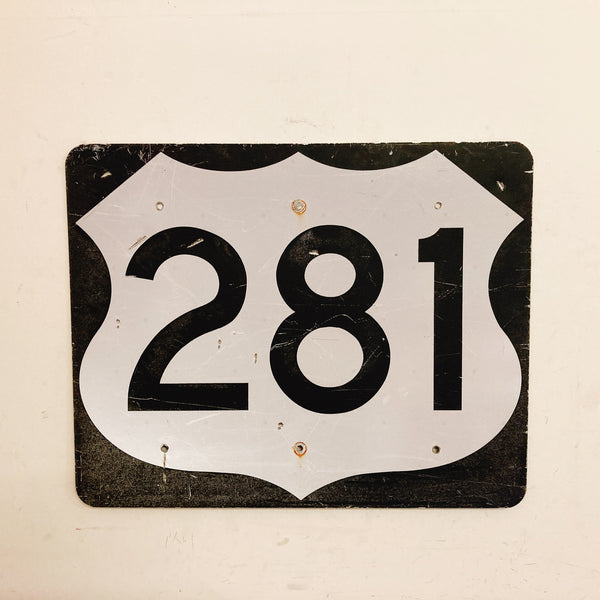 品番0096　ハイウェイサイン　US Route 281　ルート281　ロードサイン　トラフィックサイン　看板　標識　ヴィンテージ