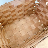品番4469　ウッドバスケット　ピクニックバスケット　木製　収納　ツールボックス　アンティーク　ディスプレイ　ヴィンテージ　金沢店