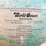 品番0249　地球儀　Replogle 12inch Diameter Globe　World Ocean Series　リプルーグル　木製スタンド　ディスプレイ　ヴィンテージ　金沢店