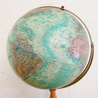 品番0249　地球儀　Replogle 12inch Diameter Globe　World Ocean Series　リプルーグル　木製スタンド　ディスプレイ　ヴィンテージ　金沢店