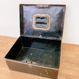 品番0348　メタルボックス　キャッシュボックス　金庫　ツールボックス　工具箱　ブラック　収納　ツールケース　ヴィンテージ　金沢店