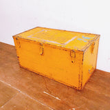 品番0059　米軍　収納箱　ツールケース　ミリタリートランク　アーミーボックス　イエロー　木箱　ウッドボックス　ヴィンテージ
