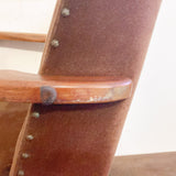 品番0119　アームチェア　サロンチェア　一人掛け　ひじ掛け付き　椅子　ソファ　ブラウン　レトロ　アンティーク