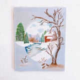 品番1758-1　アート　冬景色　雪景色　ウォールアート　幻想的　自然　壁掛け　額装　ヴィンテージ　金沢店