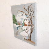 品番1758-1　アート　冬景色　雪景色　ウォールアート　幻想的　自然　壁掛け　ヴィンテージ　金沢店