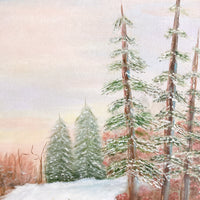 品番1758-2　アート　冬景色　雪景色　サイン入り　1988年　クリスマス　ウォールアート　壁掛け　ヴィンテージ　金沢店