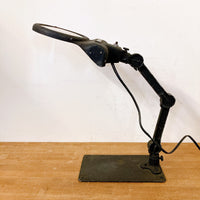 品番0089　ルーペ付きデスクランプ　デスクライト　1930年代　照明　電気スタンド　卓上　インダストリアル　インテリア　ヴィンテージ