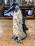 品番3558　ペンギン　木彫り　置物　装飾　インテリア　木製　オブジェ　ディスプレイ　ヴィンテージ　金沢店