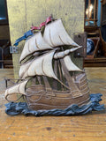 品番3541-1　ウォールデコール　メタルウォールアート　SEXTON　帆船　Ship　壁掛け装飾　インテリア　ディスプレイ　ヴィンテージ　金沢店