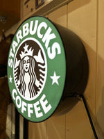 品番5436　ボックスサイン　STARBUCKS COFFEE　スターバックス　旧ロゴ　 看板　ヴィンテージ　埼玉店