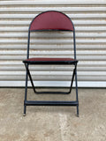 品番9529-1　フォールディングチェア　DURHAM　折りたたみ椅子　パイプ椅子　レッド×ブラック　ツートン　ディスプレイ　ヴィンテージ　金沢店