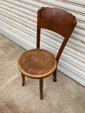 品番6245　ウッドチェア　ラウンドチェア　サイドチェア　リビングチェア　木製　椅子　アンティーク　ヴィンテージ　金沢店