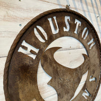品番0051　NFLサイン　Houston Texans　ヒューストン・テキサンズ　メタルサイン　ウォールサイン　デコール　ヴィンテージ　埼玉店