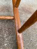 品番0228　ウッドチェア　ラダーバックチェア　ラッシュシート　リビングチェア　サイドチェア　木製　椅子　アンティーク　ヴィンテージ　金沢店