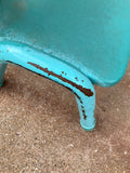品番9949-1　キッズチェア　スタッキングチェア　チャイルドチェア　ターコイズブルー　子供用　椅子　アンティーク　ヴィンテージ　金沢店