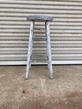 品番8195　ウッドスツール　スクエアスツール　ホワイト　サイドチェア　木製　角椅子　ディスプレイ　アンティーク　ヴィンテージ　金沢店