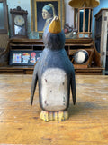 品番2995-1　ペンギン　木彫り　置物　装飾　インテリア　木製　オブジェ　ディスプレイ　ヴィンテージ　金沢店