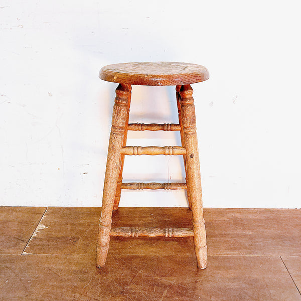 品番0676　ウッドスツール　スツール　木製　丸椅子　カウンターチェア　椅子　アンティーク　ヴィンテージ　金沢店