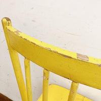 品番1437-1　ダイニングチェア　ウッドチェア　イエロー　キッチンチェア　サイドチェア　リビングチェア　椅子　アンティーク　ヴィンテージ　金沢店
