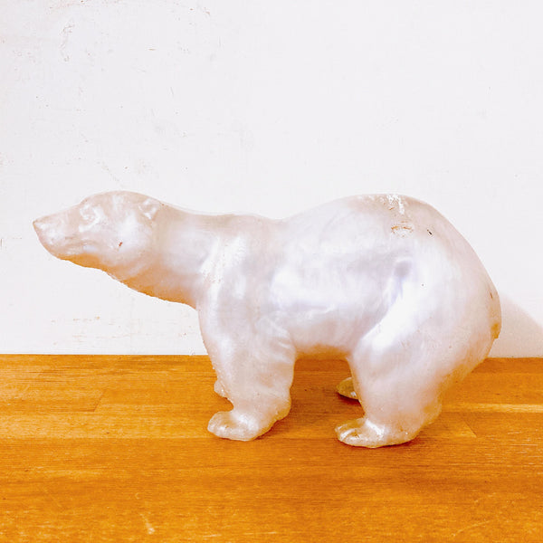 品番0072-2　白熊　シロクマ　くま　ベア　セラミック　置物　装飾　インテリア　オブジェ　ディスプレイ　ヴィンテージ　埼玉店