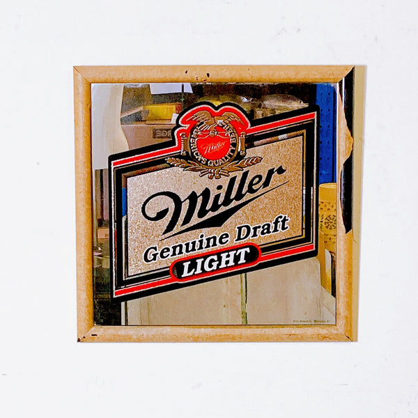 品番2694　パブミラー　Miller Genuine Draft　ミラージニューインドラフト　ライトビール　鏡　壁掛け　インテリア　ヴィンテージ　011