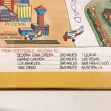 品番3172　アート　アリゾナ州　スコッツデール　ロードマップ　イラスト　ポスター　ウォールアート　インテリア　額装　ヴィンテージ