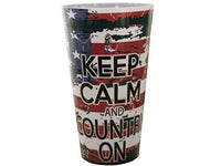 品番4156　タンブラーカップ 『Keep Calm and Country On』 フラグ柄　プラスチック製　アメリカン雑貨