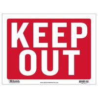 品番0105　プラスチック サインプレート S-12/L-12 『KEEP OUT（立入禁止）』  サイン看板　アメリカン雑貨　金沢店