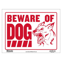 品番0174　プラスチック サインプレート S-10/L-10 『BEWARE OF DOG（犬注意）』  サイン看板　アメリカン雑貨　金沢店