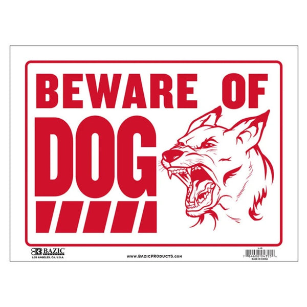 品番0174　プラスチック サインプレート S-10/L-10 『BEWARE OF DOG（犬注意）』  サイン看板　アメリカン雑貨　金沢店