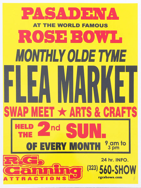 品番0476　ローズボウル フリーマーケット ポスター 『Rose Bowl Flea Market』 広告　イエロー　アメリカン雑貨