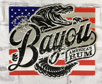 品番0439　サインプレート　バイユーラム　Bayou RUM AMERICA'S　スチール製　アメリカン雑貨　ヴィンテージ　金沢店