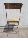 品番0492-2　ヴィンテージ　折り畳みイス　フォールディングチェア　椅子　木製　アンティーク　千葉店