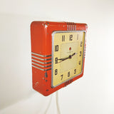 品番1962　壁掛け時計　GENERAL ELECTRIC　ゼネラルエレクトリック　Wall Clock　スクエア　赤　ヴィンテージ　金沢店