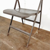 品番1719　フォールディングチェア　折りたたみ椅子　スチール製　黒　アンティーク　ヴィンテージ　金沢店