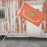 品番0286　ミリタリーフラッグ　UNITED STATES MARINE CORPS FLAG　ポール付き　旗　アメリカ海兵隊　ヴィンテージ　金沢店