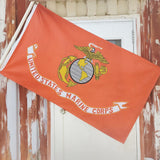 品番0286　ミリタリーフラッグ　UNITED STATES MARINE CORPS FLAG　ポール付き　旗　アメリカ海兵隊　ヴィンテージ　金沢店