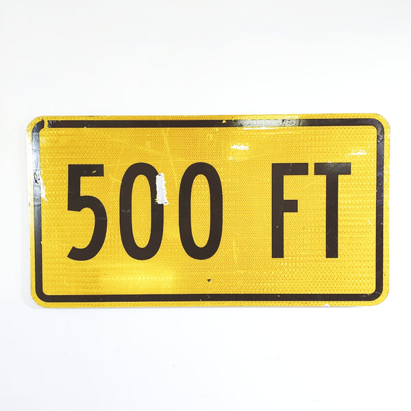品番0500　ロードサイン　500 FT　トラフィックサイン　看板　標識　ヴィンテージ　埼玉店