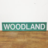 品番0197-1　ロードサイン　WOODLAND　両面　トラフィックサイン　看板　標識　ヴィンテージ　金沢店