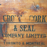 品番2345　木箱テーブル　CROWN CORK & SEAL COMPANY　ガラス天板　ヴィンテージ　金沢店