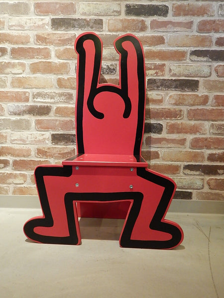 品番0409 キース・ヘリング ウッド チェア レッド Keith Haring 椅子 