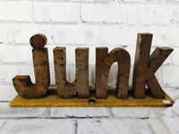 品番1744　サイン　junk　文字看板　アルファベットサイン 　スタンド　アメリカン雑貨　ヴィンテージ