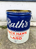 品番5599　ヴィンテージ缶　Raths BLACK HAWK KETTLE RENDERED LARD　インテリア　ディスプレイ　金沢店