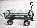 品番0594　メタルカーゴ　ガーデンカート　タイヤ付　スチールフレーム　グリーン　容量 300Kg　アメリカン　雑貨