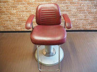 品番0232　バーバーチェア　Barber Chair　理美容椅子　レトロ　ブラウン　アンティーク　ヴィンテージ　金沢店