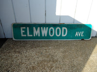 品番1236　ロードサイン　ELMWOOD AVE　木製　トラフィックサイン　看板　標識　ヴィンテージ　金沢店