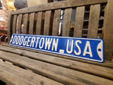 品番3199 ロサンゼルスドジャース DODGERTOWNUSA エンボススチール ストリートサイン 看板 011