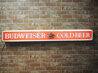 品番2748　サインボード　BUDWEISER COLD BEER　バドワイザー　看板　ヴィンテージ　金沢店