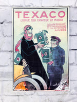 品番0662　ポスター　『TEXACO（テキサコ）』　ベルギー車 オイル　アート　インテリア　ヴィンテージ　金沢店